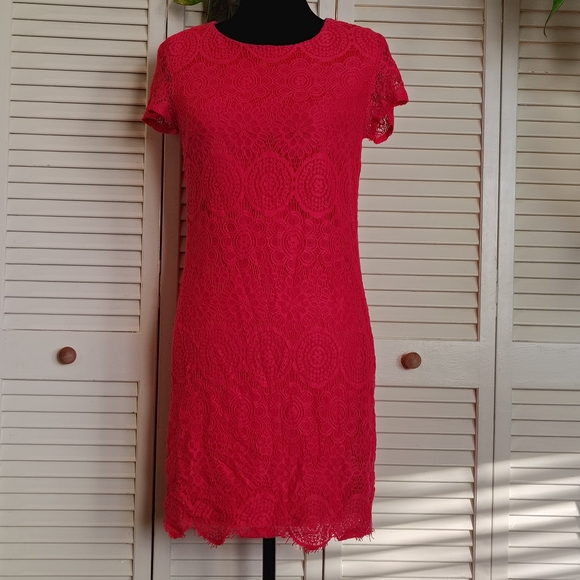 Laundry By Shelli Segal Dresses & Skirts - Laundry By Shelli Segal Pink Lace Mini Dress